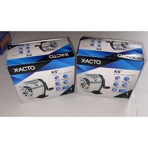 X-Acto KS Manual Classroom Pencil Sharpeners Counter Wall-Mount Black/Chrome NEW